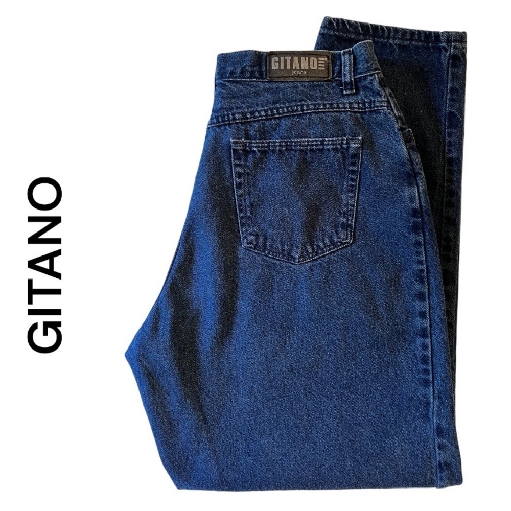 GITANO Vintage Blue Medium Wash High Waisted Mom Jeans Size 16